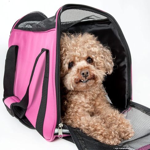 Pet Life 'Altitude-Force' Airline Pet Carrier - Sporty Zippered and Folding Collapsible Travel Cat and Dog Carrier - Travel Pet Carrier with Included Over-The-Shoulder Straps and Pet Mat in Saudi Arabia