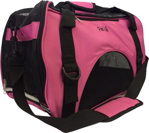Pet Life 'Altitude-Force' Airline Pet Carrier - Sporty Zippered and Folding Collapsible Travel Cat and Dog Carrier - Travel Pet Carrier with Included Over-The-Shoulder Straps and Pet Mat in Saudi Arabia