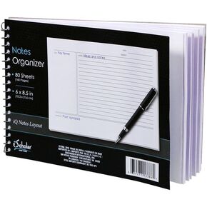 iQ Notes Organizer Tablet - Spiral Bound - 80 Sheets - 6 x 8.5 Inches, Multi
