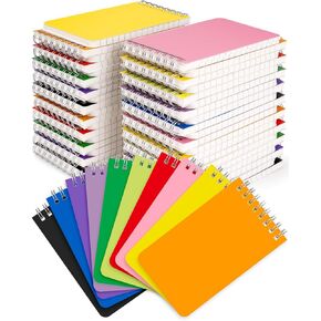 Mini Spiral Notebooks Bulk 3x5 Inch Memo Pads, 50 Packs Small Notepad Top Bound, 10 Vibrant Colored, 60 Sheets/120 Pages Pocket Notepads for Listing, Planning, Note-taking