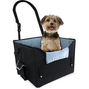 Dog Cat Car Seat, Collapsible Dog Car Carrier for Small Dogs, Travel Pet Car Booster Seat with Fleece Liner for Small Dog Cat up to 20 lbs