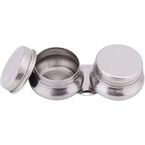 Stainless Steel Double Dipper Palette Cup with Screw Lid and Clip Oil Container for Acrylic or Oil Paint, Palettes and Palette Cups Painting