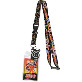 Naruto Classic Sasuke Sakura and Naruto ID Badge Holder Lanyard w/Rubber Pendant and Collectible Sticker