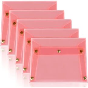 A5 Plastic Envelopes Poly Envelopes Folders， Plastic Folders for Documents Clear PVC Plastic Envelopes with Gold Metal Snap Closures (3pc-Black)