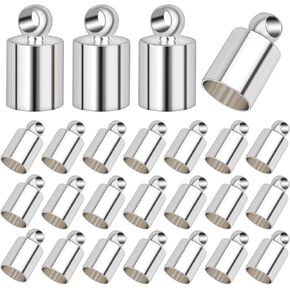 Aylifu Cord End Caps, 120pcs 6 Colors Metal Cord Ends Caps Glue-in End Caps Leather Cord Clasps Finding Kit for DIY Tassel Bracelet Necklace Pendant Jewelry Making