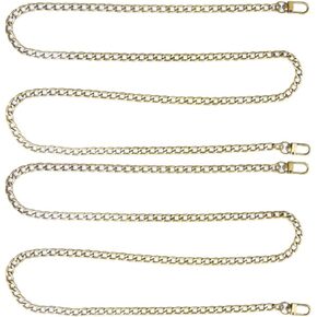 Yosawa 2 Pieces DIY Iron Flat Chain Belt，47 inch Handbag Replacement Belt，Purse Chain Strap with Metal Buckles (Silver)