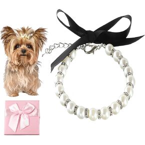 Elegant Pearl Necklace for Dogs - Stylish Dog Jewelry for Small Dogs and Puppies | Festival Gift for New Puppy Owners & Senior Dogs | Adorable Pet Necklace for Every Occasion