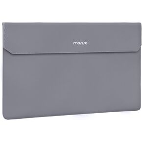 MOSISO Portable Monitor Case Sleeve 16.1 inch, Carrying Case for Most 15.6-16.1 inch Portable Display Monitors, Laptop Display Bag with Front Pocket, PU Leather Case for Travel Monitor Laptop, Gray
