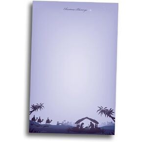 Star of Bethlehem Christmas Stationery Memo Paper - 80 Sheets of Half Sized (5 1/2" x 8 1/2") Christmas Letterhead for Winter & Holiday Events