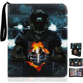 Football Plus 9 Pocket Card Binder - Fits 900 Cards, 50 Removable Sleeves