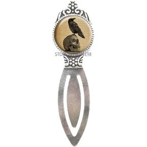 Raven Skull & Skeleton Bookmark - Handmade Gothic Charm, N126