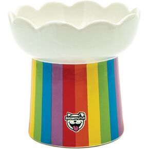 BigMouth Inc Mushroom Elevated Cat Bowl - Ceramic Raised Cat Bowl for Food, Water - Lifted Food Bowls for Cat, Small Dog - Cute Pet Gift