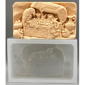 Treasure Chest Silicone Mold for SOAP Making Plaster Wax Resin Clay Candle