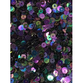 5mm Flat Iridescent Black Bulk Loose Sequins (1/4 Pound) in Saudi Arabia
