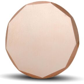 MICAIKEM 1-1/4" x 1/8" Thick Pure Copper Beveled Edge Blanks Coin Blanks Round Tags Heavy Duty 3mm Thick for Engraving and Hand Stamping. Pack of 5