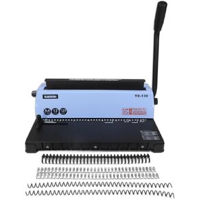 Rayson TD1222 Wire Binding Machine - 2:1 Pitch, Rectangular Holes, 220 Sheet Binding / 12 Sheet Punching Capacity