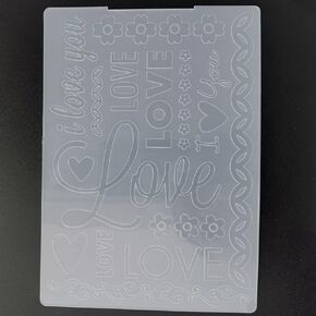 NZJ Merry Christmas Love Happy Valentine's Day Plastic Embossing Folders for Card Making Scrapbooking and Other Paper Crafts 5"x7"