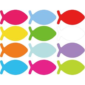 120 Pcs Faith Fish Creative Paper Cut Outs Fish Shape Paper Cut-Outs - 5 Inch Open Religious Fish Paper Sunday School Bulletin Board Decoration for DIY Craft Projects Theme School Party
