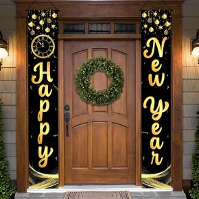 KatchOn, Happy New Year Door Banner - 72x12 Inch, Happy New Year Banner | Happy New Year Door Sign for Happy New Years Decorations 2025 | New Years Eve Decorations, New Years Eve Party Supplies 2025