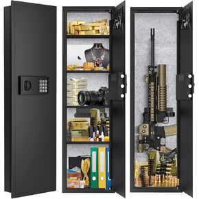 25.6" Tall Fireproof Wall Safes Between the Studs 16" Centers, Heavy Duty Electronic Hidden Safe with Removable Shelf, Home Safe for Money, Jewelry, Passport, Document