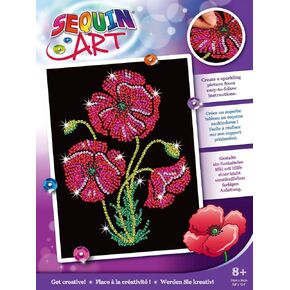 Sequin Art Purple Poppies, Sparkling Arts and Crafts Kit; Creative Crafts for Adults and Kids