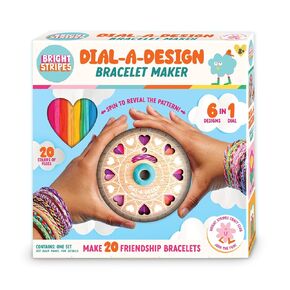 Bright Stripes Dial-A-Design Bracelet Maker – Create 6 Patterns, Embroidery Colors & Gift Tags – Ultimate Friendship Bracelet Kit for Besties!