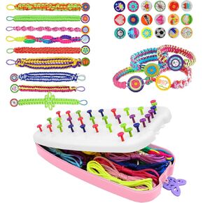 HFWDGTAO Friendship Bracelet Making Kit for Girls Birthday Present for Teen Girl, Arts and Crafts String Maker Tool Arts and Crafts Toy for Kids Ages 8-12 (Pink-1899)
