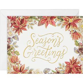 easykart labels 18 Seasons Greeting Cards with Envelopes, Gold Foiling & Embossing, 7.25 x 5.5 Merry Christmas New Year Wishes Cards with Seal Stickers For Friends, Family and loved Ones