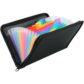 13 Pockets Small Accordion Folder with Zipper Expanding Receipt Coupon Organizer Pocket 5 x 8inch Grey