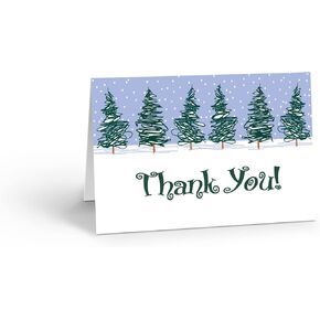 Stonehouse Collection Winter Trees Thank You Note Card Set - 10 Boxed Note Cards - Holiday Note Cards