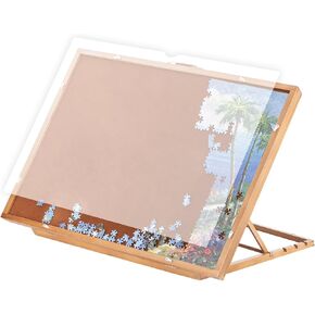 Falling in Art Jigsaw Puzzle Board 1500 Pieces, Tilting Puzzle Table with Cover, Portable Wooden Puzzle Organizer for Adults