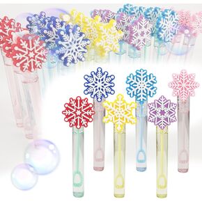 24 Piece Mini Bubble Wand for Kids(8 Style),Snowflake Frozen Bubble Wand Great for Theme Birthday Party Favors,Pinata Suffer,Goodie Bags Filler,School Classroom Prizes (Snowflake)