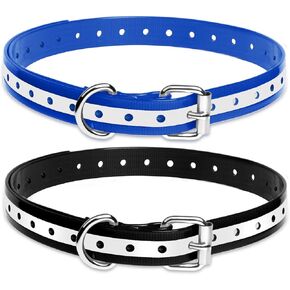 PaiPaitek Shock Collar Replacement Strap for Most of Training Collar, 3/4 Inch Dog Collar Replacement for Wireless Fence and Bark, Adjustable Waterproof TPU Collar Strap - 2 Pack