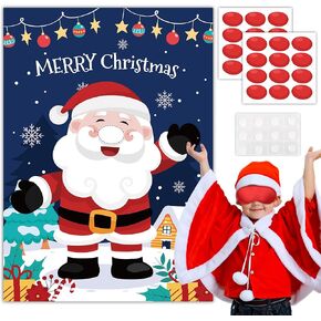 دبوس لعبة عيد الميلاد، 5 قطع من لوازم ألعاب حفلات عيد الميلاد - ملصق دبوس عيد الميلاد، عصابة رأس عيد الميلاد وملصقات عيد الميلاد للأنف الأحمر وما إلى ذلك لعبة دبوس عيد الميلاد لتزيين عيد الميلاد in Kuwait