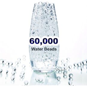 FALAMON 60,000 Clear Water Gel Beads for Vase Filler, Christmas Decoration, Wedding Centerpiece, Floating Candles, Planting, Floral Decoration
