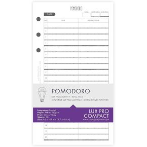 LUX COMPACT: قوائم مثقوبة - حزمة إعادة تعبئة إنتاجية LUX - إدراجات صفحة المخطط - متوافقة مع منظم LUX COMPACT ذو 6 حلقات in Kuwait