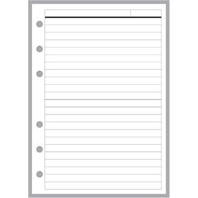 B6 Size Blank Sheets, Sized and Punched for 6-Ring B6 Notebooks by Filofax and Others. Sheet Size 4.9" x 6.9" (125mm x 176mm)