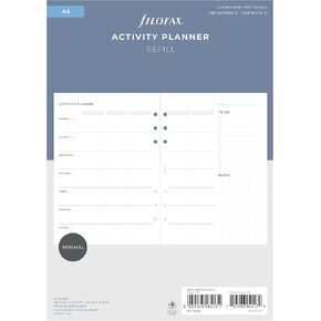 Filofax Lifestyle Refill, A5 Size, Organizer Refill, White Paper, Activity Planner, 56 Sheets (B132848)