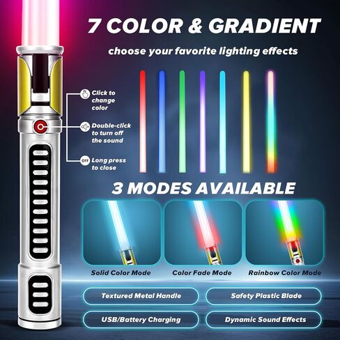Light Up Saber, 2 Pack Light up Saber for Kids, Extendable Light Up Toy Sword for Kids, Light Up Sword Set, Dual Light Up Sabers for Kids Adults Toddler Boy Girl,Light Savers Party Toy Sword in Saudi Arabia