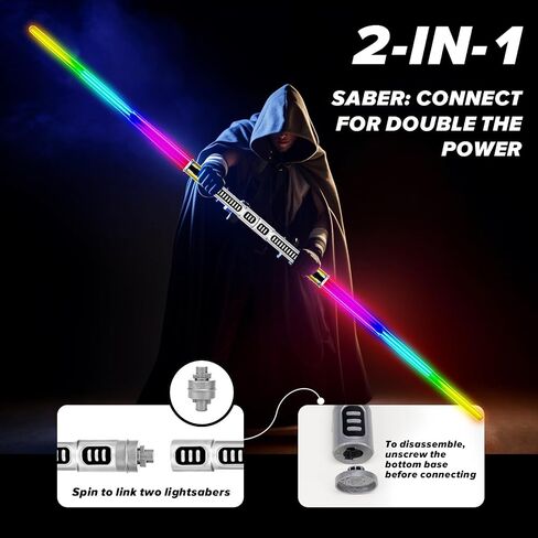 Light Up Saber, 2 Pack Light up Saber for Kids, Extendable Light Up Toy Sword for Kids, Light Up Sword Set, Dual Light Up Sabers for Kids Adults Toddler Boy Girl,Light Savers Party Toy Sword in Saudi Arabia