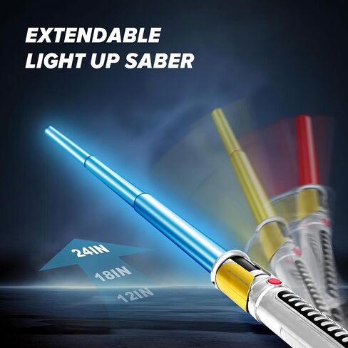 Light Up Saber, 2 Pack Light up Saber for Kids, Extendable Light Up Toy Sword for Kids, Light Up Sword Set, Dual Light Up Sabers for Kids Adults Toddler Boy Girl,Light Savers Party Toy Sword in Saudi Arabia