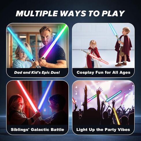 Light Up Saber, 2 Pack Light up Saber for Kids, Extendable Light Up Toy Sword for Kids, Light Up Sword Set, Dual Light Up Sabers for Kids Adults Toddler Boy Girl,Light Savers Party Toy Sword in Saudi Arabia