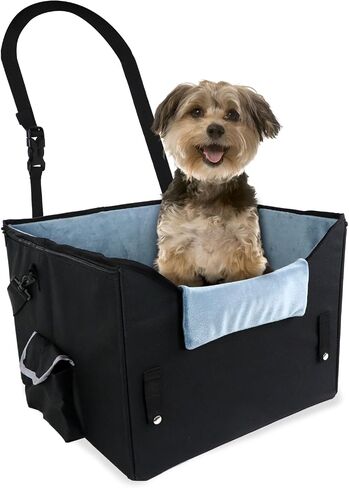 Dog Cat Car Seat, Collapsible Dog Car Carrier for Small Dogs, Travel Pet Car Booster Seat with Fleece Liner for Small Dog Cat up to 20 lbs in Saudi Arabia