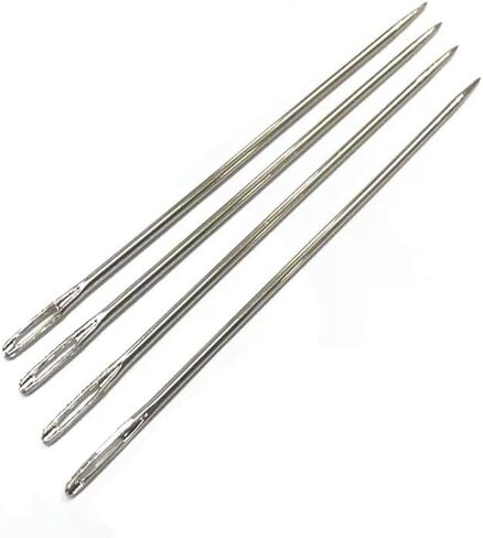 ابر خياطة يدوية مستقيمة بطول 12 انش بسمك 3 ملم، ابر خياطة بعين كبيرة لخياطة النسيج والحواف والخياطة من خلال الحشو والمشاريع الفنية، 6 قطع in Kuwait