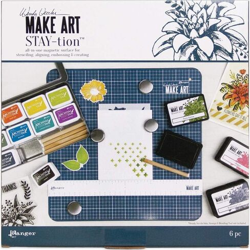 Wendy Vecchi Make Art Stay-Tion, Make Art Non Stick 9x9 Craft Sheet, Make Art 4 Piece Magnet Set, 2 Clean Life Soft Cleaning Cloths, Bundle of Five Items (WVA64626, WVA69102, WVA68037) in Saudi Arabia