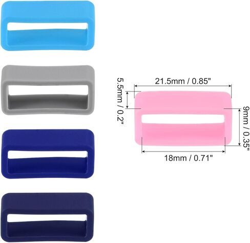 حلقات حزام ساعة Uxcell، حلقة تثبيت مطاطية بعرض 20 ملم، حافظة ساعة من السيليكون لحزام الساعة 5 ألوان 20 قطعة in Kuwait