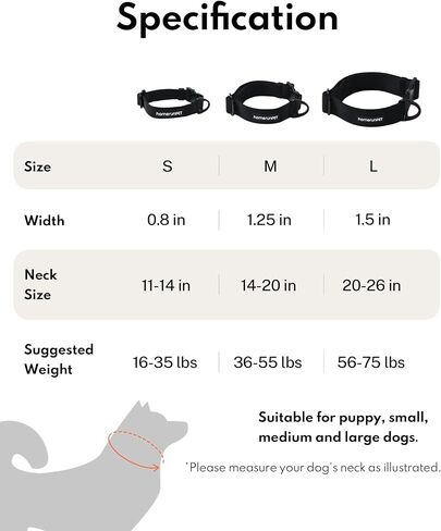 HomeRunPet Ultra Durable Performance Dog Collar, Stainless Steel, Breathable Neoprene Padding, Adjustable Pet Collar for Small, Medium, Large Dogs, High Performance, Easy Clean(M) in Saudi Arabia