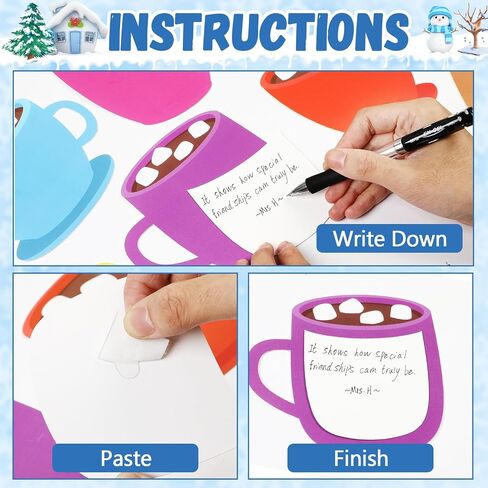 Winter Bulletin Board Set Hot Cocoa Marshmallow Classroom Decoration Warm Up With A Good Book Bulletin Board Decoration Cocoa Paper Cutouts for School Home Reading DIY Craft Chalkboard Wall Decor in Saudi Arabia