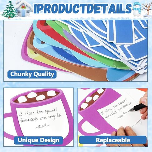 Winter Bulletin Board Set Hot Cocoa Marshmallow Classroom Decoration Warm Up With A Good Book Bulletin Board Decoration Cocoa Paper Cutouts for School Home Reading DIY Craft Chalkboard Wall Decor in Saudi Arabia