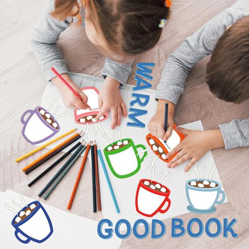 Winter Bulletin Board Set Hot Cocoa Marshmallow Classroom Decoration Warm Up With A Good Book Bulletin Board Decoration Cocoa Paper Cutouts for School Home Reading DIY Craft Chalkboard Wall Decor in Saudi Arabia